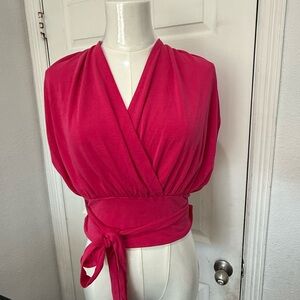 Express Fuchsia Drape Blouse
